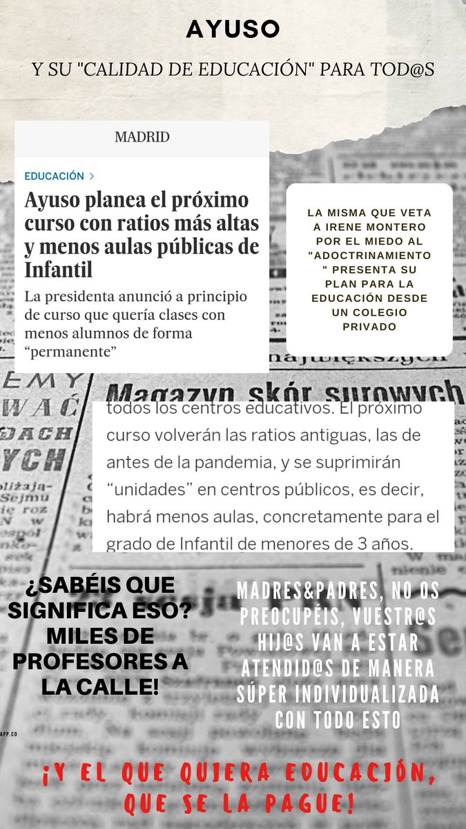 SaraySM06's tweet photo. #madrid #EleccionesMadrid #EducacionPublica #educacioninfantil #EducaciónMadrid #Elecciones4M https://t.co/qp8xd9owz6