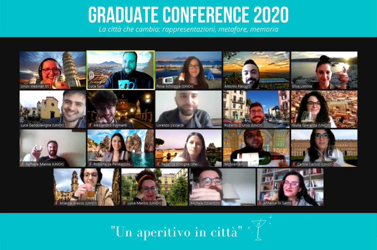 Tutto è bene quel che finisce bene!
Dopo tre giornate ricche di interventi, dialoghi e scambi culturali, si è conclusa la #GraduateConference2020 dell'<a href="/UniOrientale/">Università di Napoli L'Orientale</a> , La città che cambia: rappresentazioni, metafore, memoria.
Thank you all for participating! 💙🥂