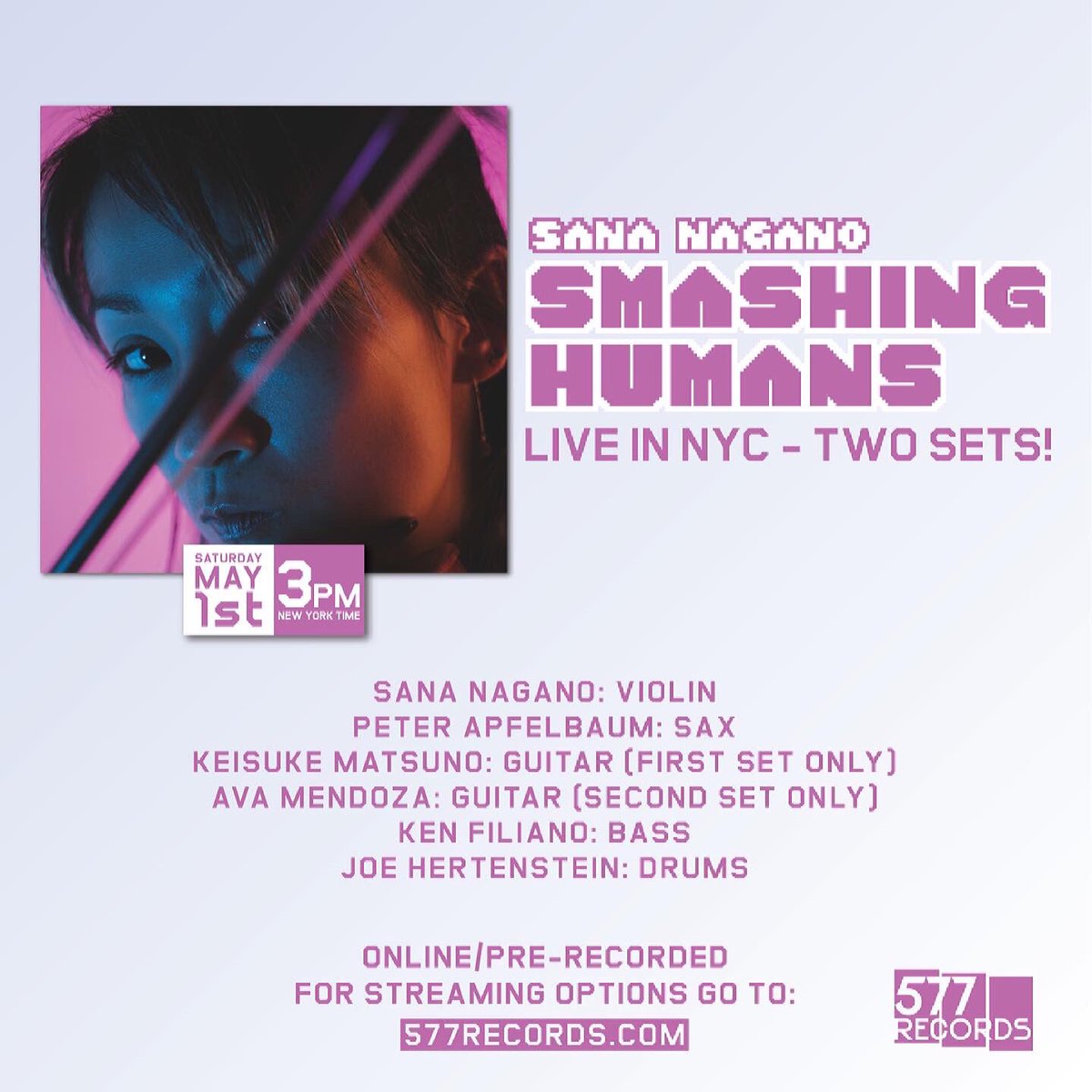 TODAY!! Smashing Humans Live in NYC will be premiering our pre-covid live videos at 3P EDT! Video link here! 
youtu.be/5fRnnpIMtDQ
Suggested donation $10+ accepted at my Venmo/PayPal (@ sananagano on both apps)🙏🌈💥 <a href="/JoeHertenstein/">Joe Hertenstein music</a> <a href="/Petroglyphics/">Peter Apfelbaum</a> <a href="/577Records/">(((((((577)))))))</a> <a href="/fullyaltered/">fullyaltered</a>