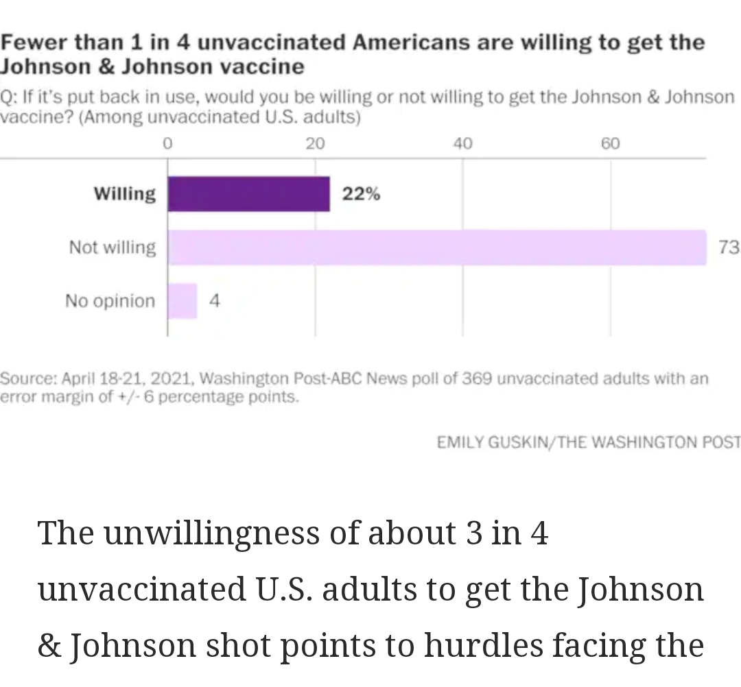 In America the J&J pause seems even worse. The rates of a similar side effects are even rarer & the need for a flexible, single shot vaccine possibly even greater (to get out & meet vaccine hesitant ppl in their communities)