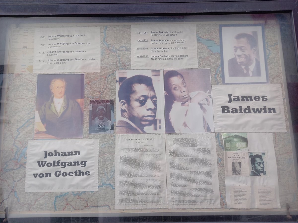 anna_kulp's tweet image. James Baldwin war mehrere Monate in #leukerbad und hat dort #gotellitonthemountain geschrieben.  Hier der Schaukasten dazu... #dagehtdochnochwas 
Goethe war übrigens nur eine (!) Nacht da. #strangerinthevillage #vondieserwelt @leukerbad365 @LitLeukerbad