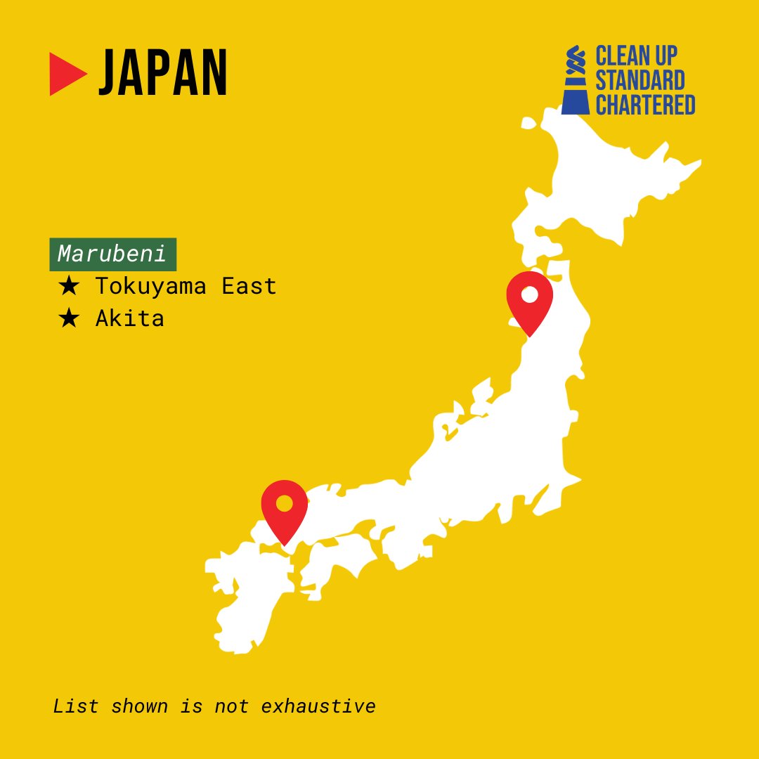 IbnulWasif's tweet photo. Next we have Mongolia and Japan, more countries victimized by Standard Chartered’s funding of coal companies.

*Note that this list isn't exhaustive and so if you see any that are missing let us know so we can include them!
#RaiseYourStandards
#CleanUpStandardChartered https://t.co/uTYGIgnoNX