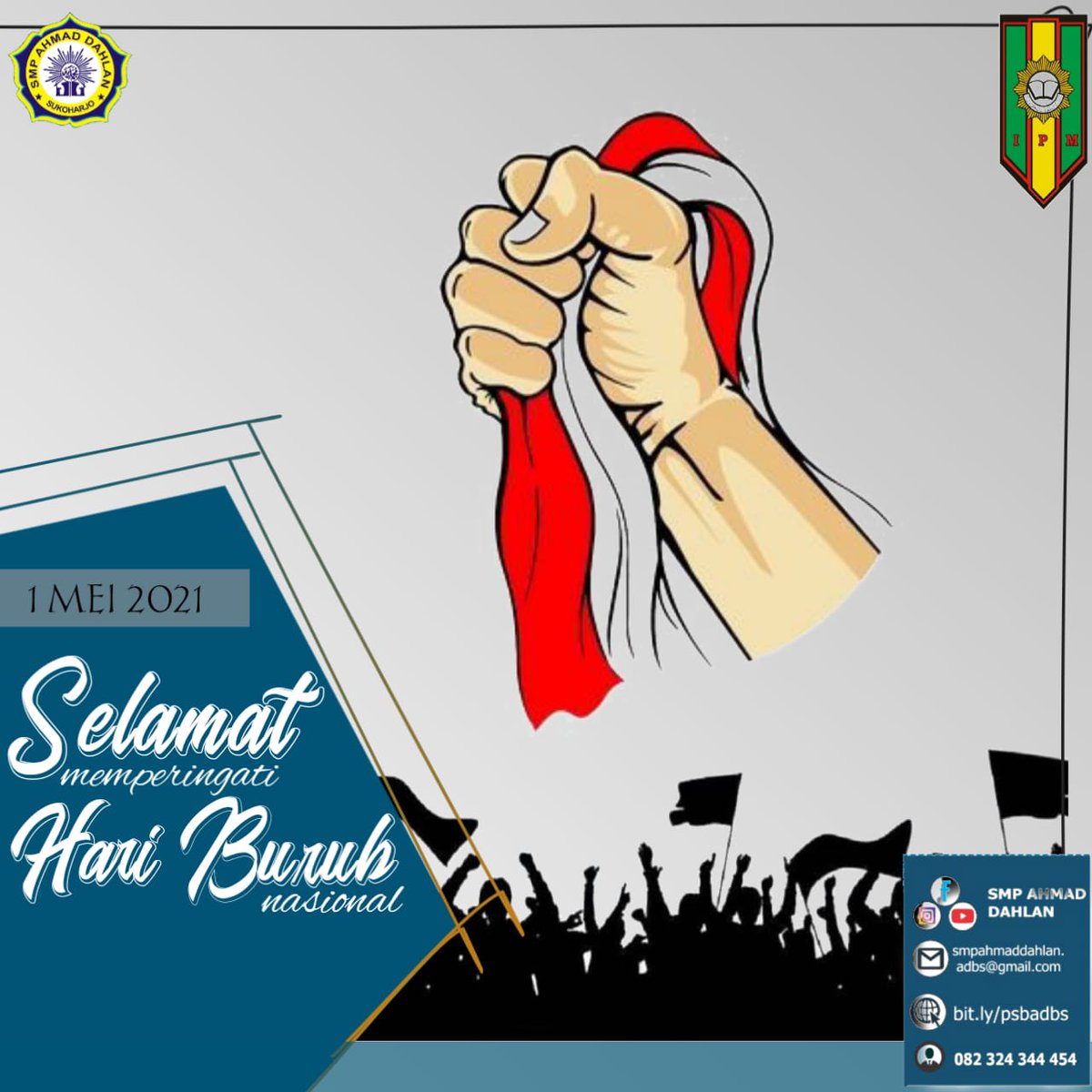 AdbsPr's tweet photo. 📌1 Mei adalah hari untuk memperingati perjuangan bersejarah buruh dan keberhasilan yang dibuat oleh gerakan pekerja dan buruh.

 "Selamat hari buruh 1 Mei 2021. Pikiran yang akan selalu dipekerjakan akan selalu bahagia. Ini merupakan rahasia sejati untuk sebuah ketulusan."❤️ https://t.co/wBn2kGqv5e