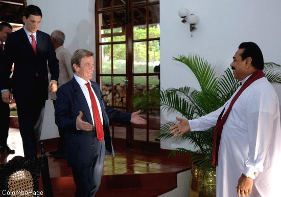 Then British and French foreign ministers David Miliband and Bernard Kouchner wrote in The Times on April 30, 2009, after a visit to the island, where they met with Mahinda Rajapaksa.