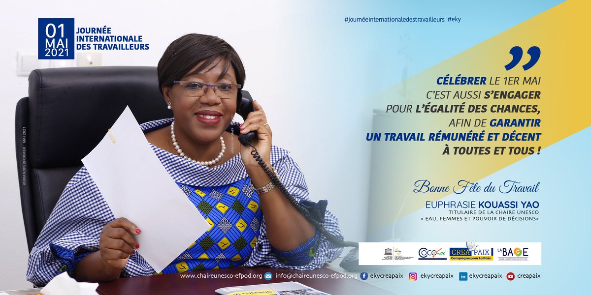 euphrasieky's tweet photo. #journeeinternationaledestravailleurs 
C'est à l'avantage de l'humanité de voir se conjuguer les efforts des hommes et des femmes, toute une équipe qui travaille en synergie et guidée par un objectif commun : bâtir un monde meilleur.
Bonne #Fetedutravail #EKY
#genre #labelgece https://t.co/HRaVEefzsl