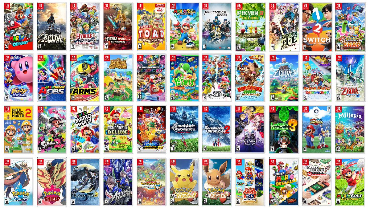 OK, so, this is going to make me public enemy #1 on this fine Saturday, but I'm working on a vid and want to share this. This is Ninty's Switch lineup. Impressive, isn't it? Any game company would kill for a lineup like this. Now let's remove remakes/ports and see how it looks--