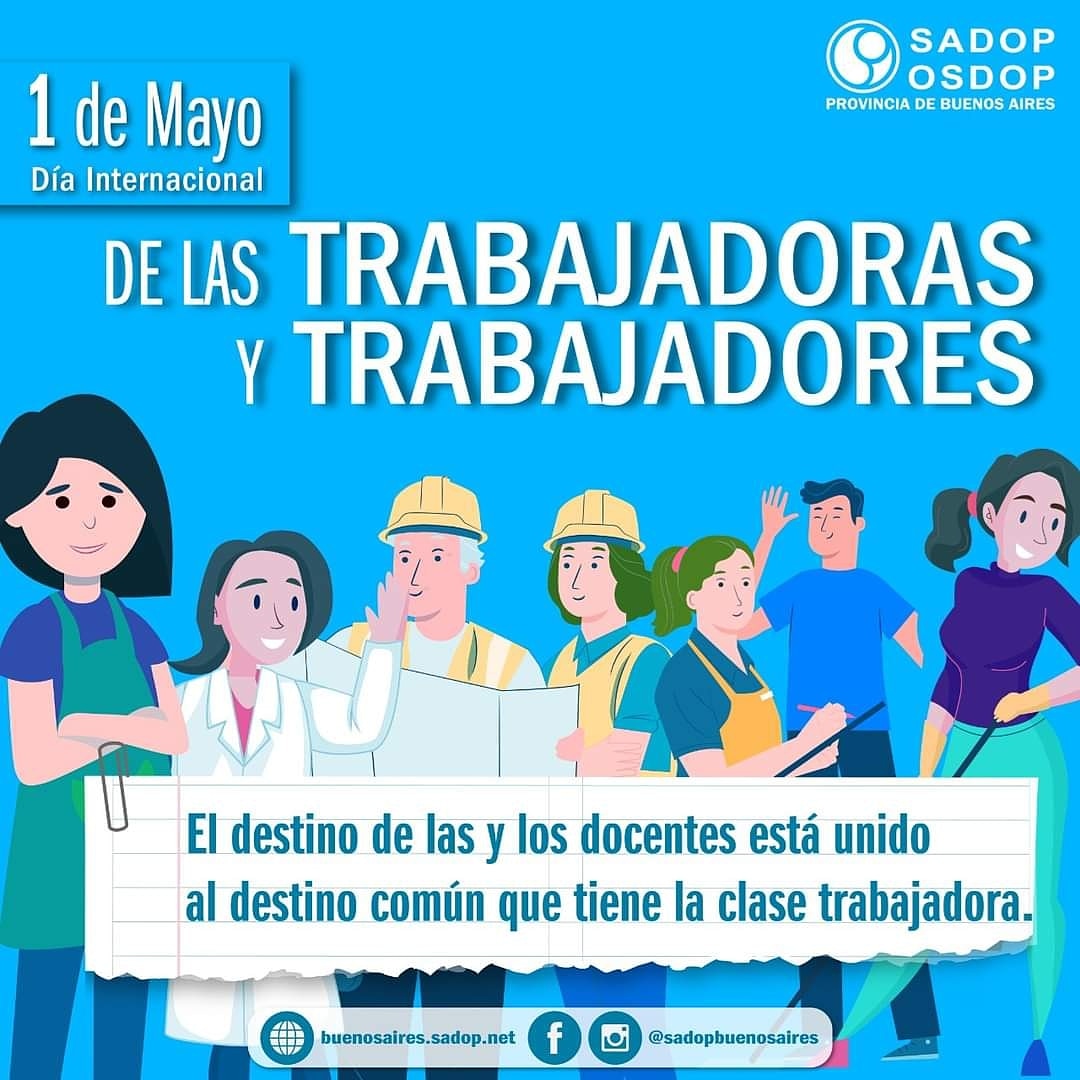 SadopPilar's tweet photo. #1DeMayo | DÍA INTERNACIONAL DE LAS Y LOS TRABAJADORES
 
El destino de las y los docentes está unido al destino común que tiene la clase trabajadora. https://t.co/dMAy49lDbL