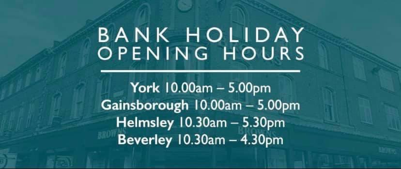 All stores Bank Holiday Monday opening times, 3rd May.