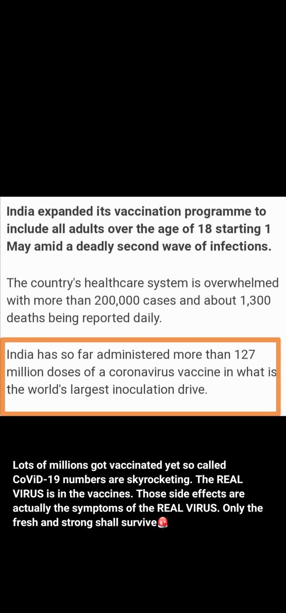 MaxPolMof's tweet photo. @tito_mboweni This is what happened in India, and it's gonna happen here as well after Mass Vaccinations, it's gonna be a mass infections and mass killings masked as the "wave". https://t.co/4qVDbTWM7t