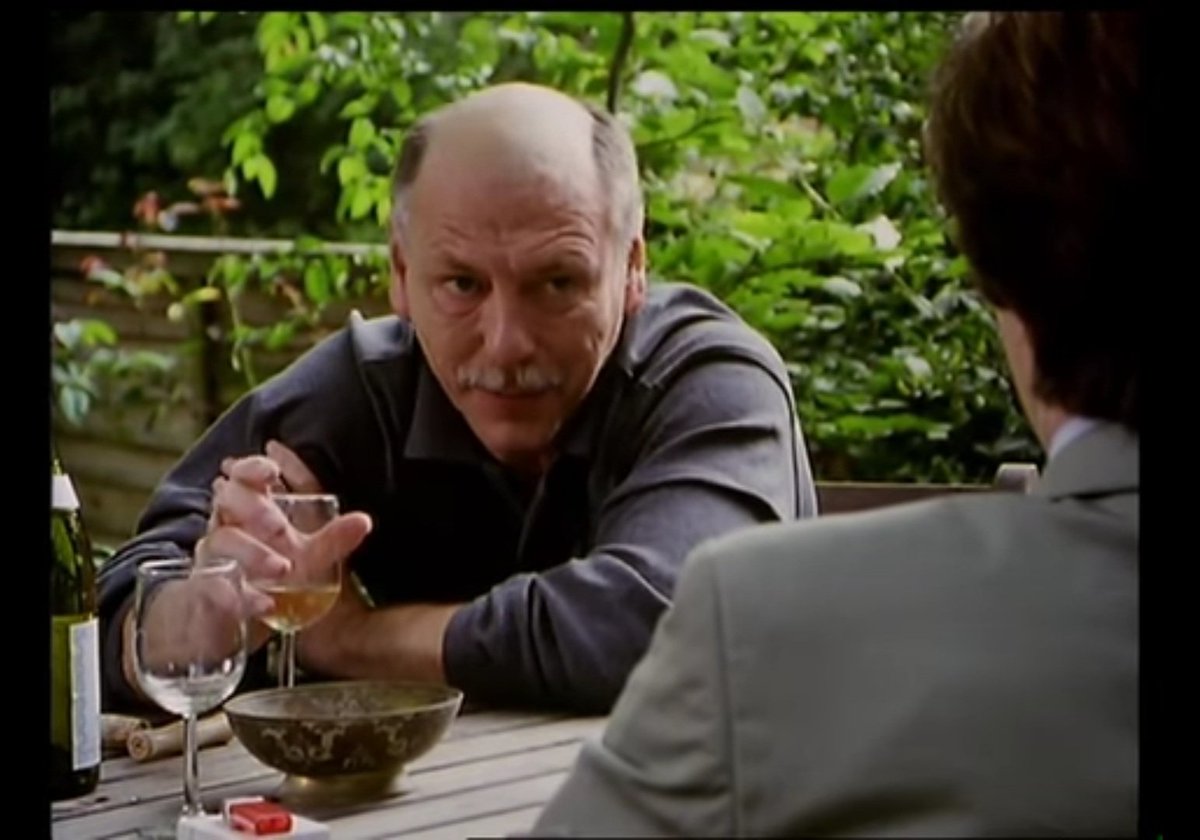 Here is an appreciation tweet for Kenneth Cranham's hair being shaved to make him look bald on top   #BetweenTheLines