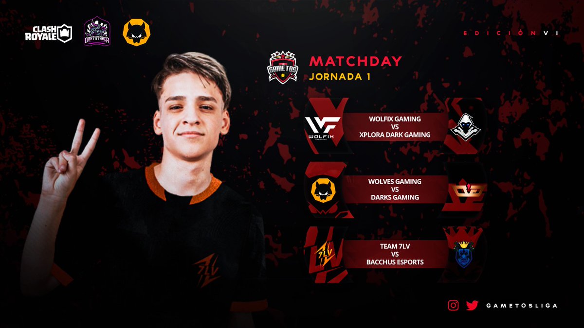 #MatchDay 

• | Grupo B / Jornada 1

• <a href="/WolfixGaming/">Wolfix Gaming</a> 🆚 @XDarkGamingCR1
• @Wolves_GamingGG 🆚 <a href="/darks_gaming/">DARK'S GAming</a>
• <a href="/Team7LV/">TEAM 7LV ⚡</a> 🆚 <a href="/BacchusEsport/">Bacchus Esport</a>

Que equipos saldrán victoriosos ? 

#GametosCup
