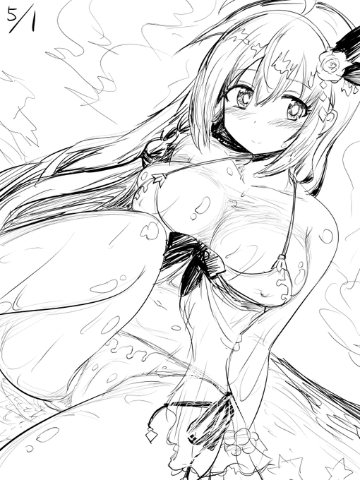 プリコネ 水着ペコリーヌかきました 