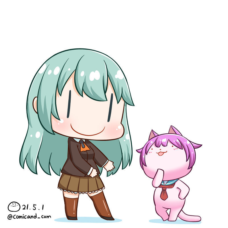 艦これ カワイイ子 来てるみたいよ どちらも可愛いよ ちなみに多摩にゃんは鈴谷のポ しろまる 琵琶湖がある滋賀県近江八幡市のクリエイターのイラスト