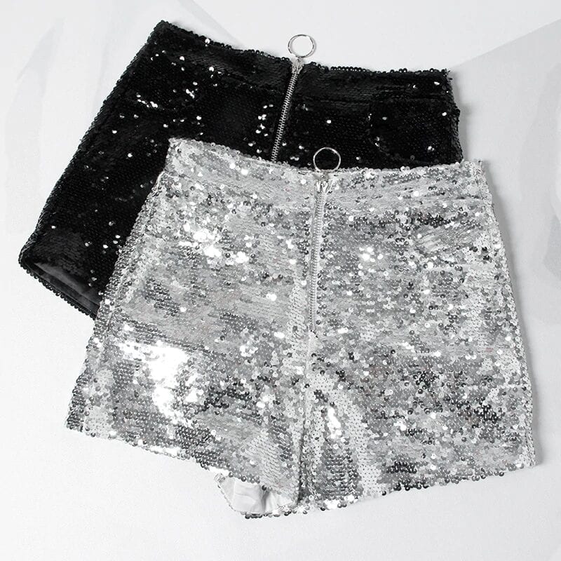FashionNoteMe's tweet image. Sequin High Waist O-Ring Zip Bodycon Shorts - uniqistic.com/shop/woman/sho…