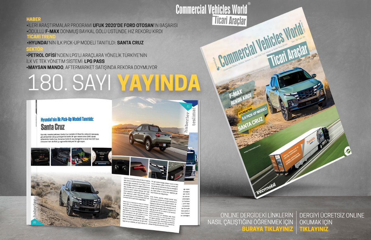 Commercial Vehicles World/ Ticari Araçlar Dergisinin 180. sayısı yayında.
Yeni sayımızı online okumak için ticariaraclardunyasi.com web sitemizi ziyaret edebilir anasayfadan yeni sayıya ulaşabilirsiniz.
Keyifli okumalar.
#onlineoku #yenisayı #commercialvehicles #magazine