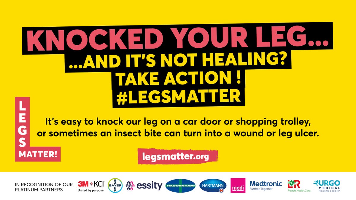 LegsMatter's tweet image. Something as simple as a small knock can turn into a non-healing wound or ulcer so look out for your legs! If you do knock your leg, keep a close eye on it and if it doesn’t heal as normal get in touch with your GP surgery legsmatter.org/help-informati… #selfcare #legsmatter #legulcer