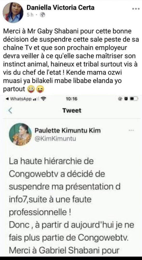 MuntuMosi's tweet photo. Soutien à ma sœur @KimKimuntu, leurs insultes n’ôteront rien à ta personnalité, à ta volonté et à ta destinée. Tiens bon mpangi na munu...tu es une battante! On est ensemble. Courage...c’est juste reculer pour mieux sauter ! La famille présidentielle la plus mal éduquée du monde. https://t.co/bbtnmD67Tt
