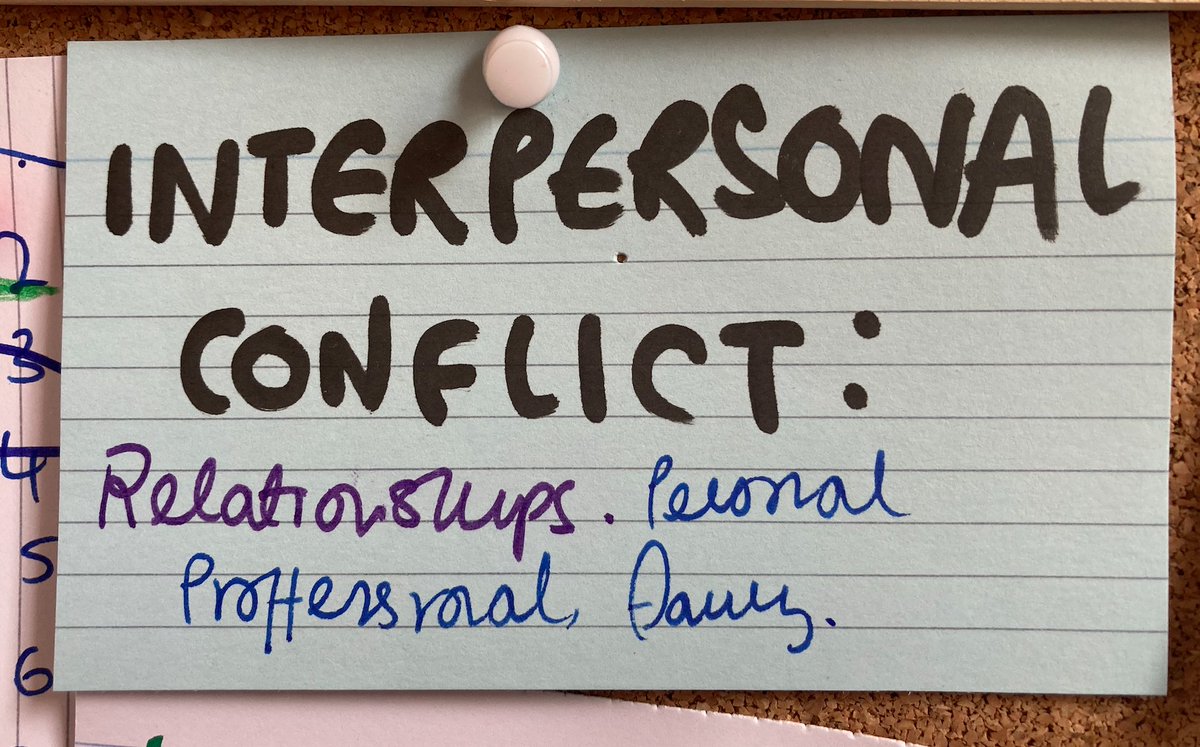  #WritersSurvivalTips 6 - These are on my board. (think these are from the wonderful John Yorke book - correct me if wrong I don't have it here) Types of  #conflict: If a scene/situation feels low drama what sort of conflict my characters are experiencing? Can I add to it? ....