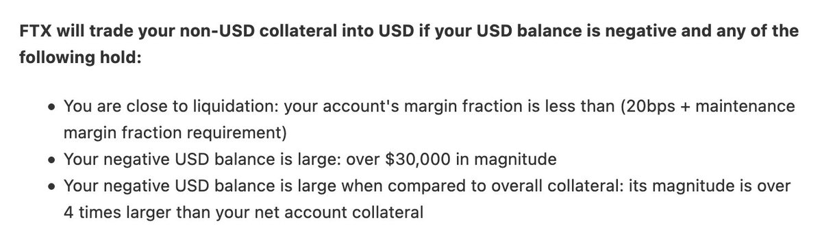 16/ That is, until you read the non-USD margin rules.In particular, the policy on liquidation. https://help.ftx.com/hc/en-us/articles/360031149632-Non-USD-Collateral