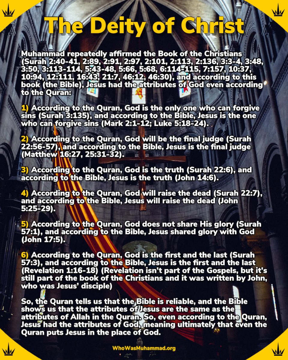 _WhoWasMuhammad's tweet photo. We are about to wrap up our current topic: Common Muslim Questions, Claims, & Myths:
The last one we’ll look at is: “Show me where Jesus said in the Bible ‘I am God, worship me.’”
This is a common claim, and it’s a really bad argument.
PART 6.
#God #Jesus #WhoWasMuhammad https://t.co/xryznJhj5E