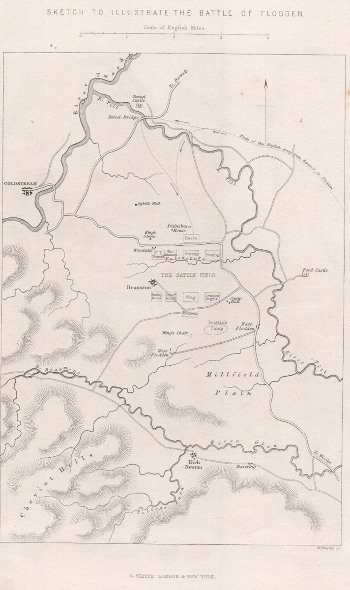 oldscotiaprints's tweet photo. #FloddenField, #Northumberland Another unassuming scene that was once a #battlefield & corresponding #maps of #battle positions of the protagonists #KingJamesIV & #EarlofSurrey (for Catherine of Aragon). #Antique #prints from 1859 & c.1870. @Battlefield @battleftrust #giftideas https://t.co/fubb2tqSZ9