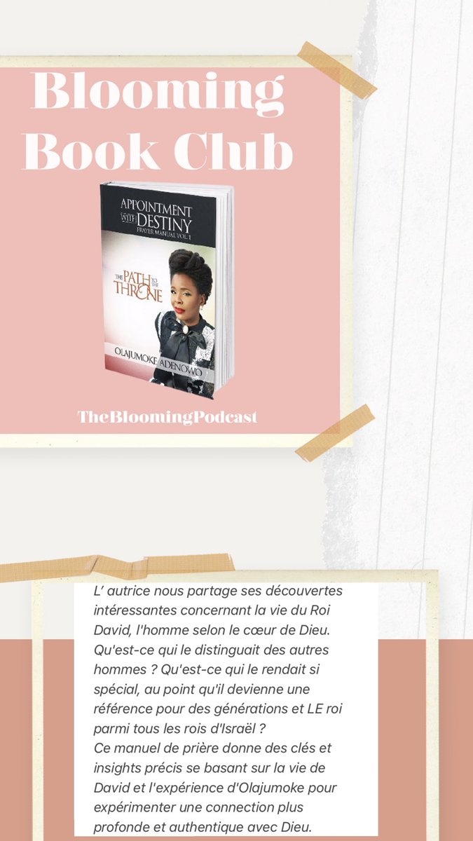 BloomingPodcast's tweet photo. Blooming Book Club β¨
Attrapez un plaid, un π§, votre #Kindle & laissez-vous divinement inspirer par ces #lectures ce week-end ! π
#AppointmentWithDestiny #Olajumoke #Boundaries #HenryCloud #TheBloomingPodcast #BloomingBookClub #BookClub https://t.co/3hYUZAaCIu