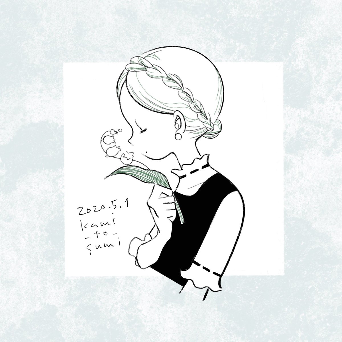 かみとすみ Illustrator 5月になりましたね 5月の花 すずらん スズラン 鈴蘭 Lilyofthevalley Muguet イラスト Illustration Drawing 花のイラスト