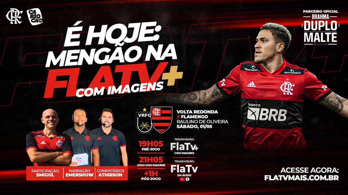 Flamengo on X: Amanhã tem Mengão! O Mais Querido enfrenta o Volta Redonda,  às 21h05, no Raulino de Oliveira, no jogo de ida da semifinal do @cariocao!  Acompanhe ao vivo e com