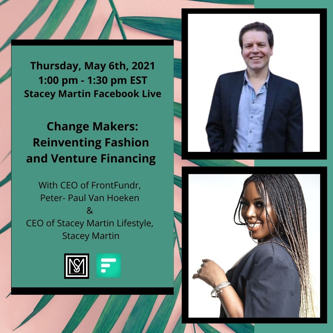 designerSML's tweet image. Join Stacey Martin, Founder/CEO of Stacey Martin Lifestyle and Peter-Paul Van Hoeken, Founder/CEO of FrontFundr in a dynamic conversation on grit, mental fitness, and diversity in their entrepreneurial journey. Sign up here: facebook.com/events/9180789…