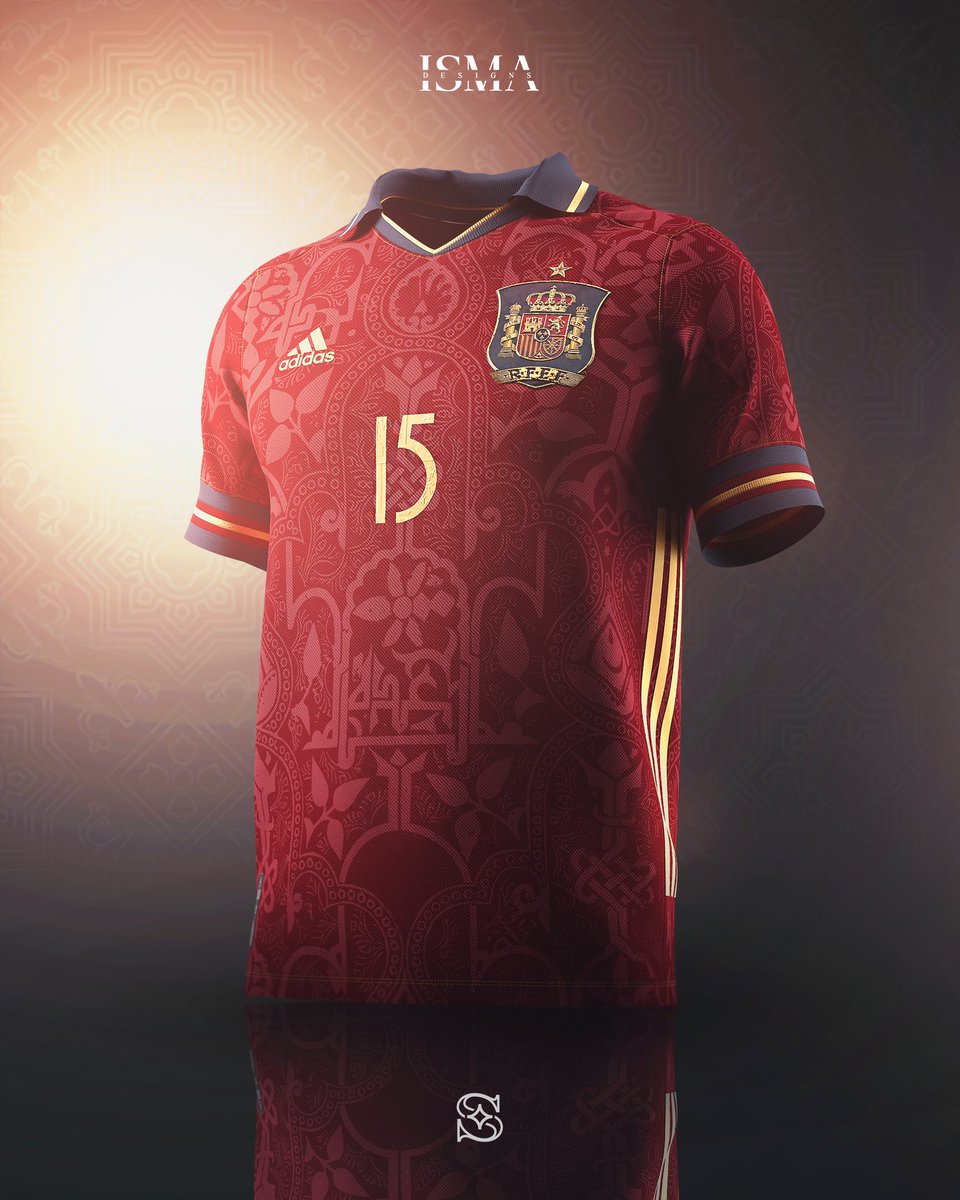 isma_designs's tweet photo. ✍️ @sefutbol 🤝 @soccept

Diseño inspirado en la Alhambra de Granada.

Lugar considerado como la octava maravilla del mundo, Patrimonio de la Humanidad y monumento más visitado de España.

El pattern representa el arte de los pabellones y columnas de su interior.

#España #Adidas https://t.co/V21D1DxsB3
