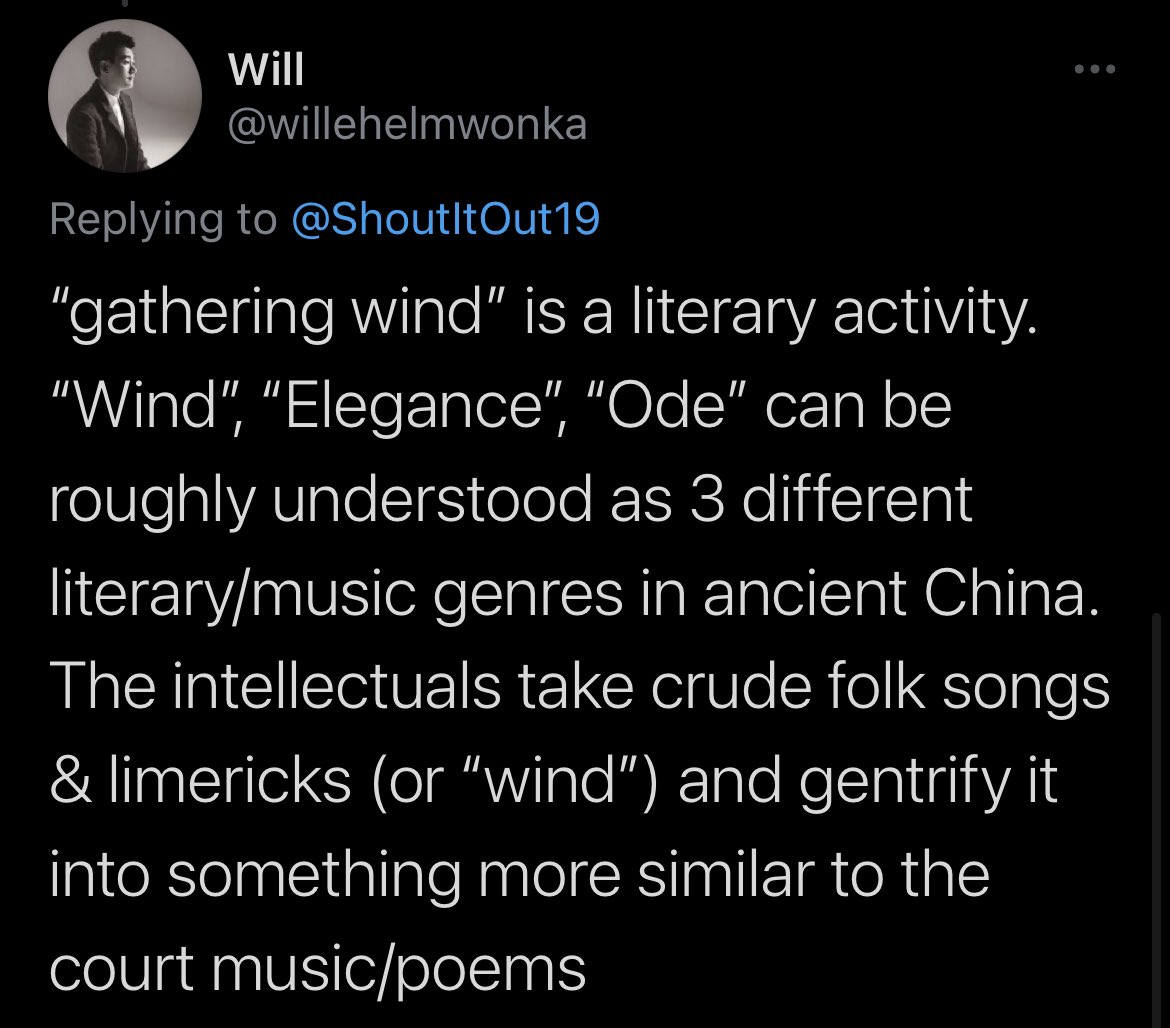 A big misconception when it comes to art & creativity is that it only means high culture. But even 3000 years ago we realized that art is as much for the grassroots as it is for the high society. Classic of Poetry (诗经) breaks it into 3 genres and 1 is folk (风 or “wind”). 9/