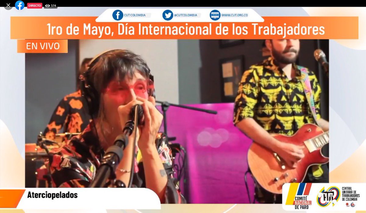 cutcolombia's tweet image. .@aterciopelados en la Conmemoración del Día Internacional de los Trabajadores 

🎸🥁🎶✊🏼🇨🇴