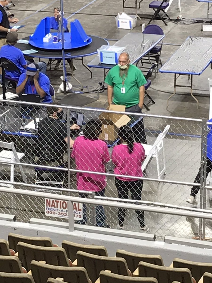 Two observers in pink shirts are from  @SecretaryHobbs’ office. #azauditpool