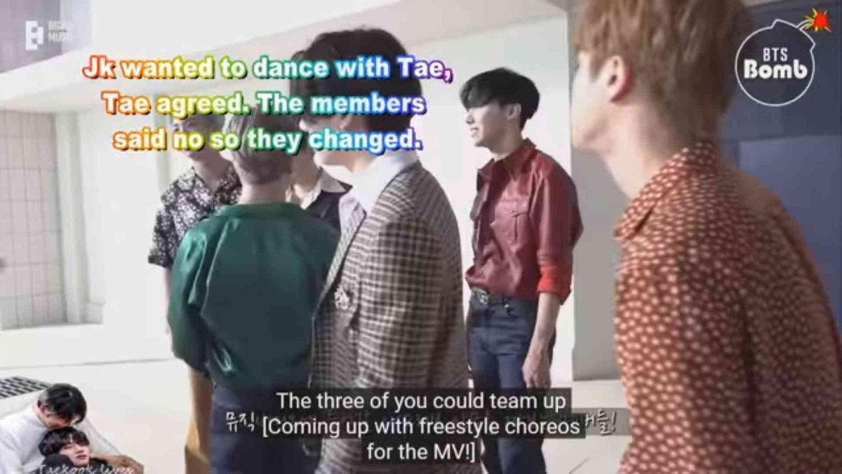 I: Jk and Tae wanted to go over the routine again and not pair up and members didn& #39;t say no. Misleading and putting members in a bad light.II: Tae does an impression again and everyone looks at him and JK is whipped? And the tone of that line "all we got" is so dismissive? Like+