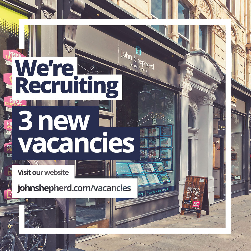 3 have new vacancies across our Birmingham and Solihull branches. For more information and details on how to apply please visit our vacancies page: johnshepherd.com/vacancies/