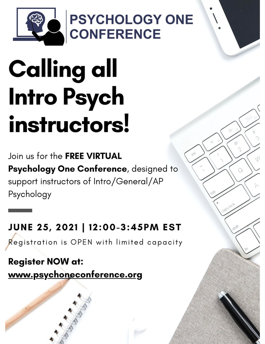 bmartinhard's tweet photo. Its time for PSYCH ONE! This year's conference (exclusively for Intro/General/AP Psych instructors) is virtual and it is FREE. Registration is open NOW. https://t.co/1lhKG189kb