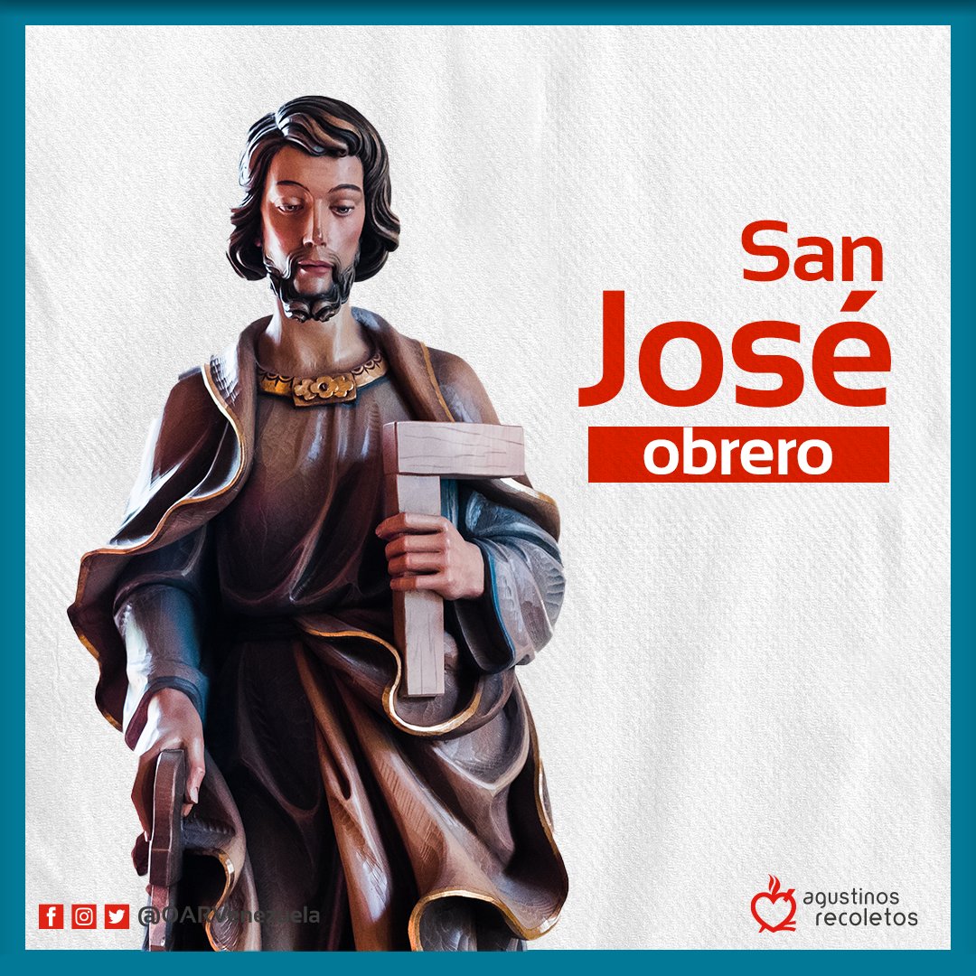 oarvenezuela's tweet photo. «El trabajo de san José nos recuerda que el mismo Dios hecho hombre no desdeñó el trabajar. Roguemos a #sanJoséObrero que encontremos caminos que nos lleven a decir: ¡Ningún joven, ninguna persona, ninguna familia sin trabajo!» 

#PapaFrancisco 
#DiaDelTrabajador https://t.co/rGOQ9TTpqB