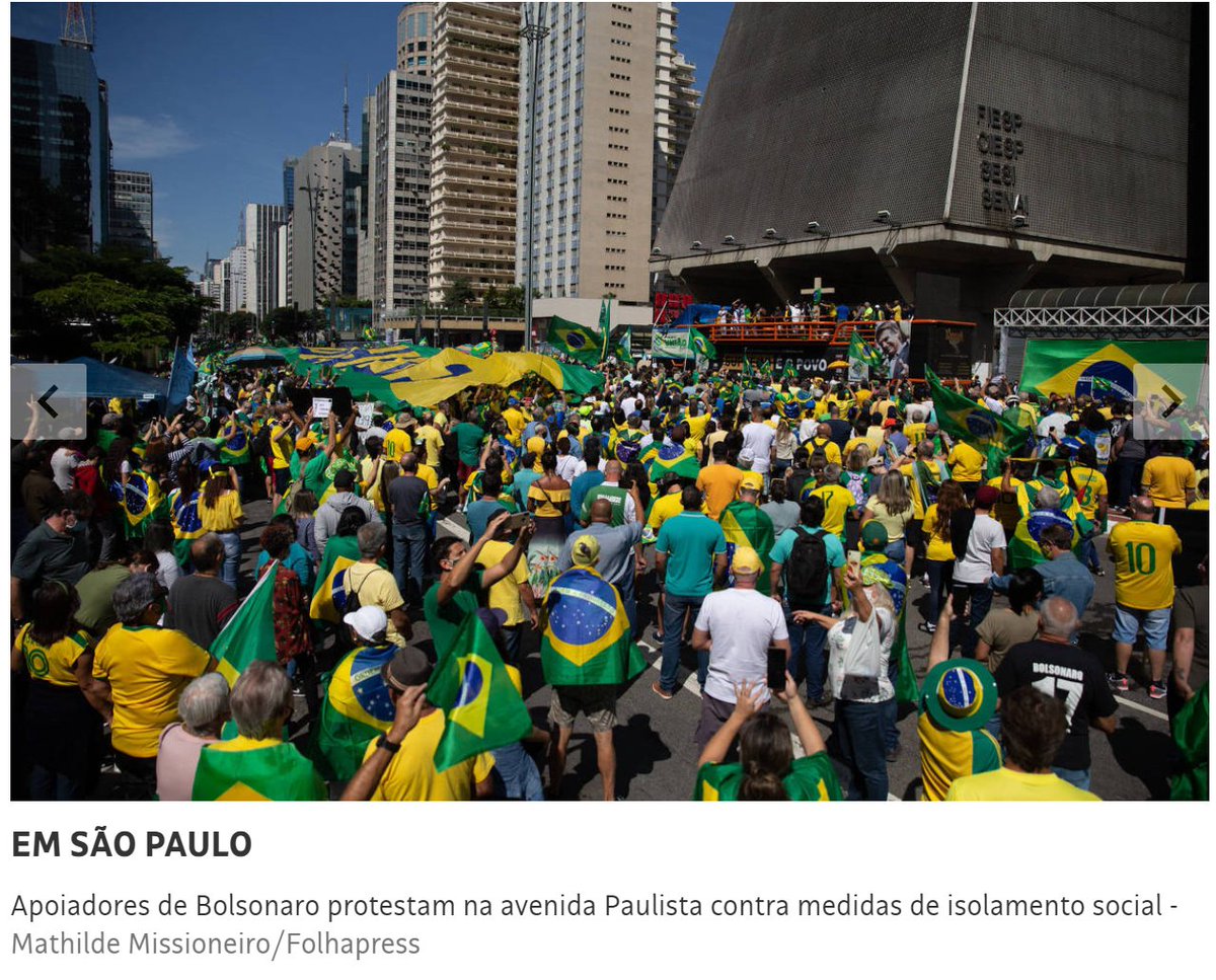 roxmo's tweet photo. A Folha mentindo, pra variar. "Protesta contra medidas de isolamento social"? Vai cagar, Folha. https://t.co/fgkX5uQXFX