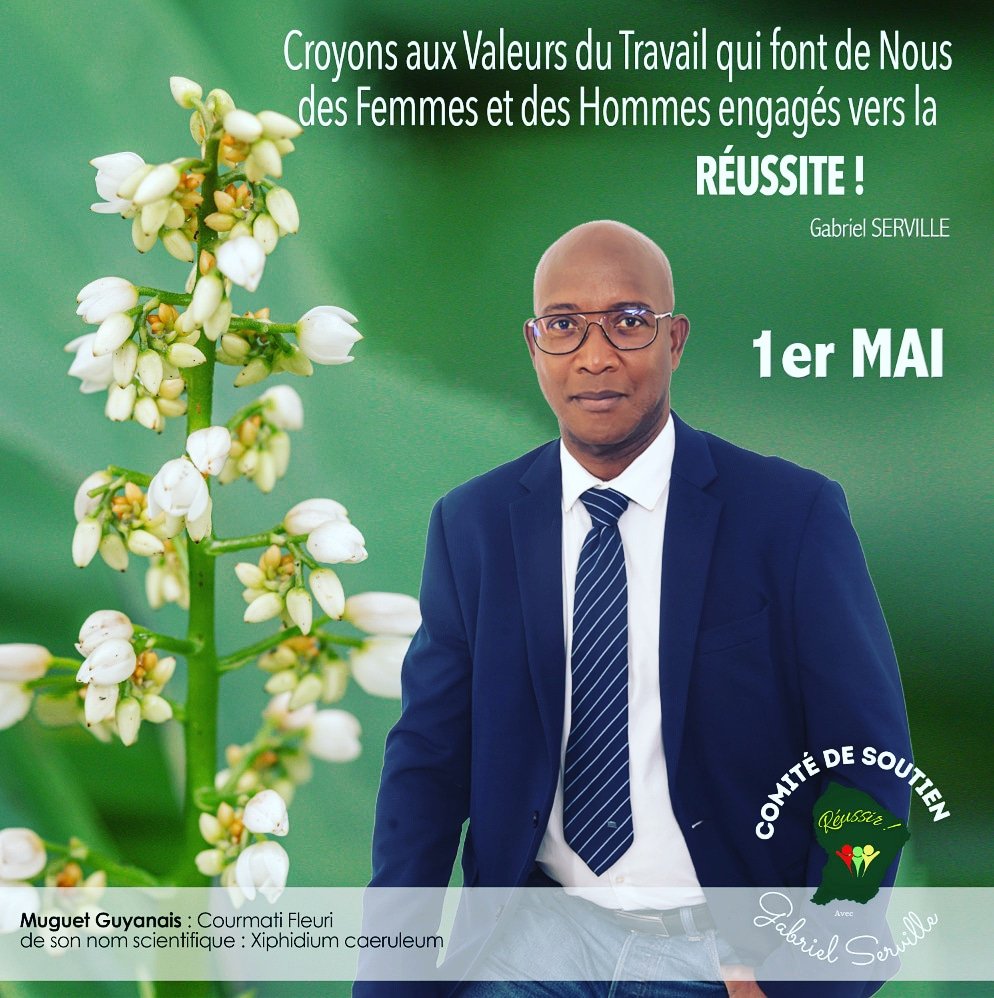 GabrielServille's tweet image. Ce sont des valeurs de solidarité, de progrès social, que j’ai plaisir à invoquer à l'occasion du 1er mai, afin que la Guyane réussisse à surmonter, solidairement et courageusement, tous les défis auxquels elle est confrontée!
Joyeuse fête du travail à tous et à toutes!
#Guyane