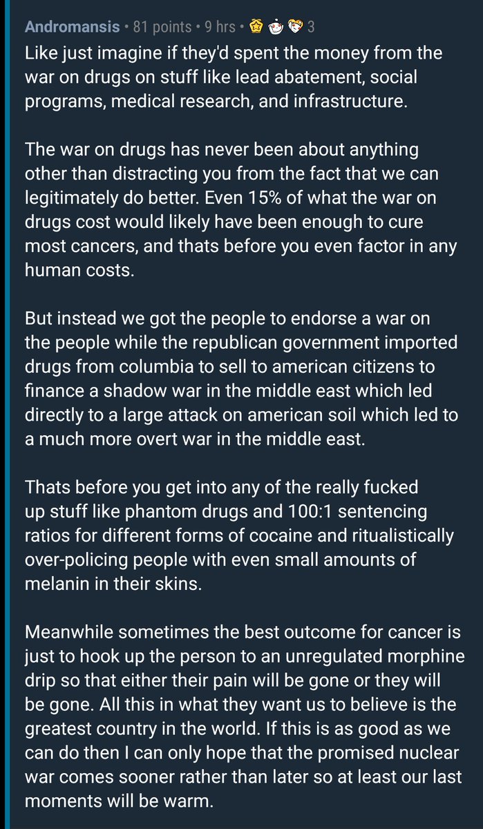 _TheCollectiveA's tweet photo. A comment on #reddit
@ComicDaveSmith #WarOnDrugs https://t.co/a1iCXiPSSE