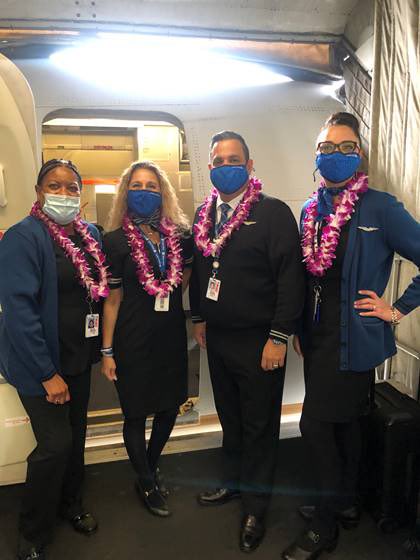 SFO Inflight celebrates May Day or Lei Day in Hawai’i as a surprise and delight to our customers flying to LIH. It also coincides with United’s first flight to the Hawaiian Islands on May 1, 1947! #UAISFBaseSFO #beingunited <a href="/weareunited/">We Are United</a> @DeanWhitt44 @nbyunriedel <a href="/FlywithMarshall/">Marshall</a>