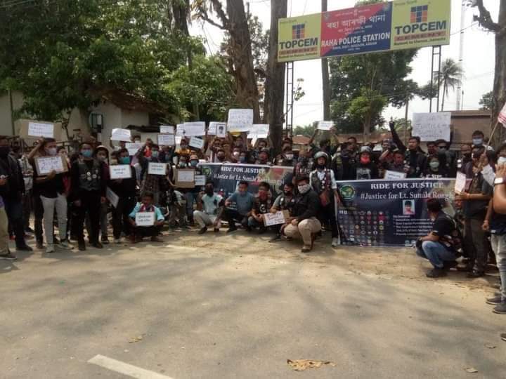 WeekyR's tweet photo. All the riders along with organization leaders in protest against the curprits to hang death.
#we want justice for #sumila ronghangpi https://t.co/u6PltUQURj