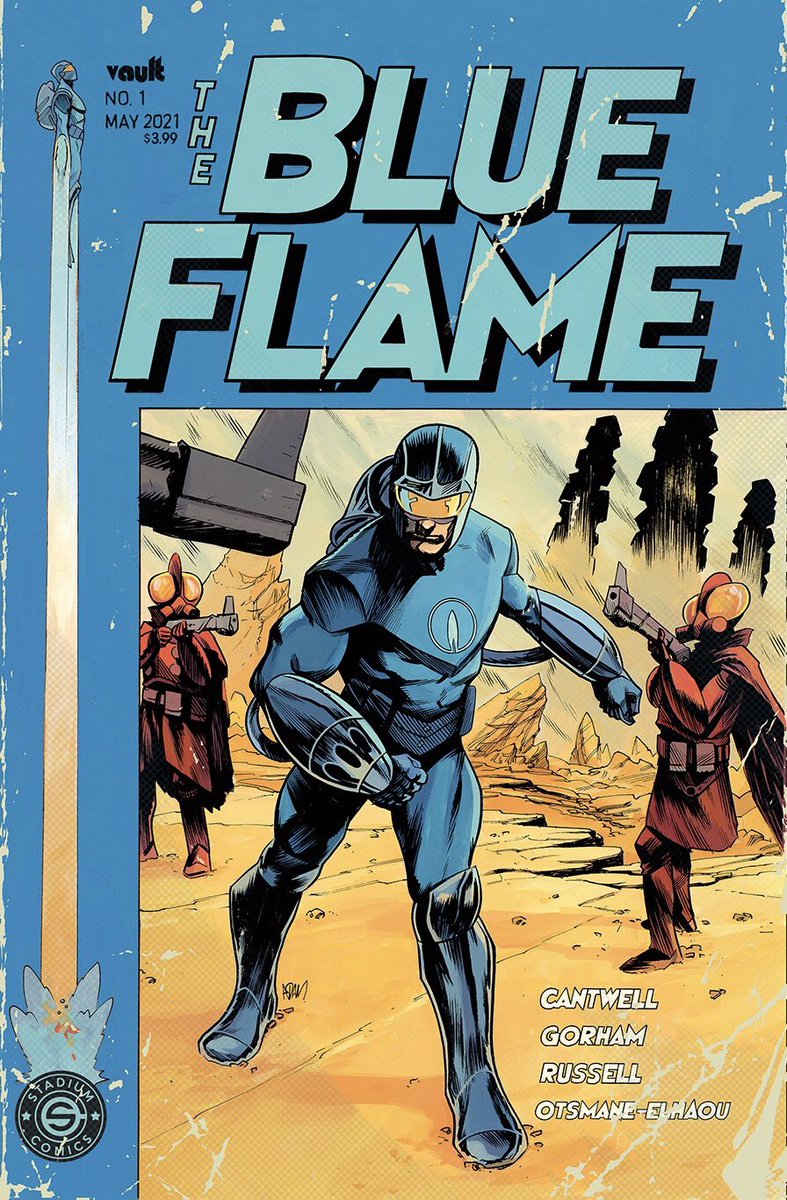 @stadiumcomics just revealed their retailer exclusive variant cover to THE BLUE FLAME #1 Drawn and hand lettered by me with hand painted colour art by @Hilzjenkins and design by the one and only @TimDanielComics