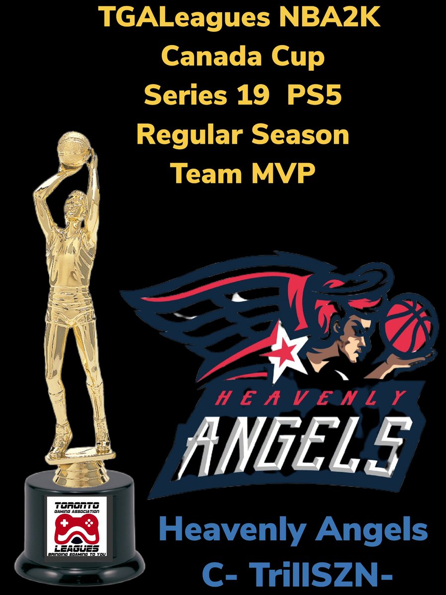 LeaguesTga's tweet image. TGALeagues NBA2K Canada Cup Series 19 PS5 Regular Season Team MVP Heavenly Angels C- TrillSZN- CONGRATS!!! KEEP HOOPING &amp;amp; KEEP WORKING!!! CONGRATS ONCE AGAIN!!! #TGALeagues #CANADACUP #NBA2K #SERIES19 #PS5 #5V5PROAM @LeaguesTGA