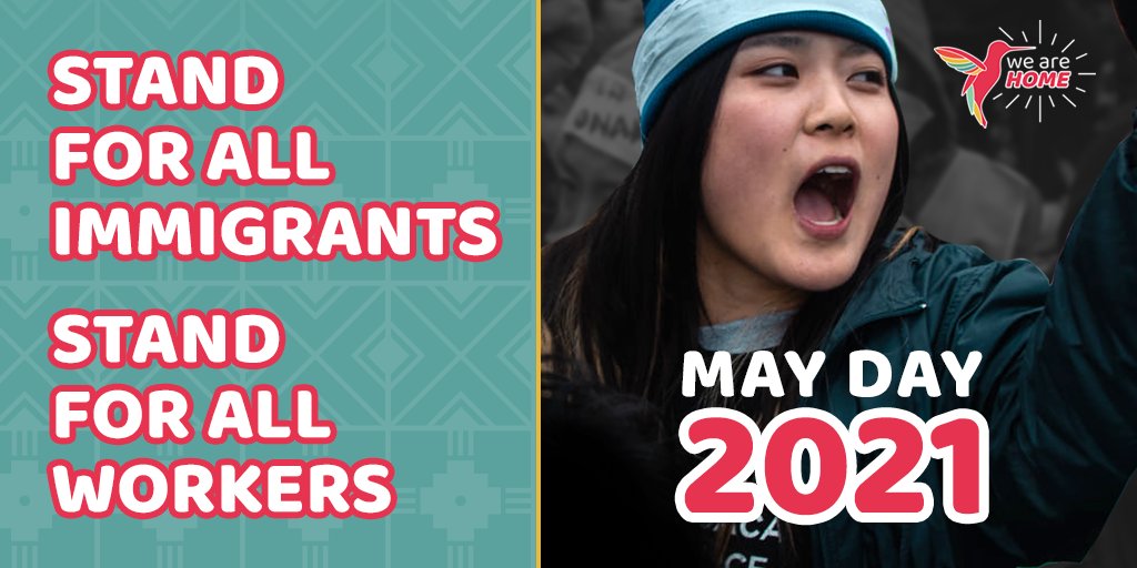 HAPPENING NOW: There are rallies across the country. The  #WeAreHome Coalition is standing up for all workers and demands that this year be the year when “we the people” includes all of us. This  #MayDay we fight for a pathway to citizenship for immigrant essential workers!