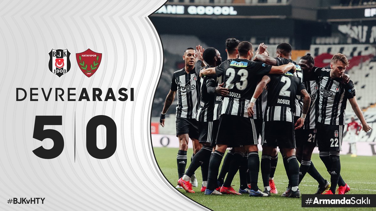 Vodafone Park'ta ilk yarıyı 5-0 önde tamamladık. 💪

#BJKvHTY | #ArmandaSaklı