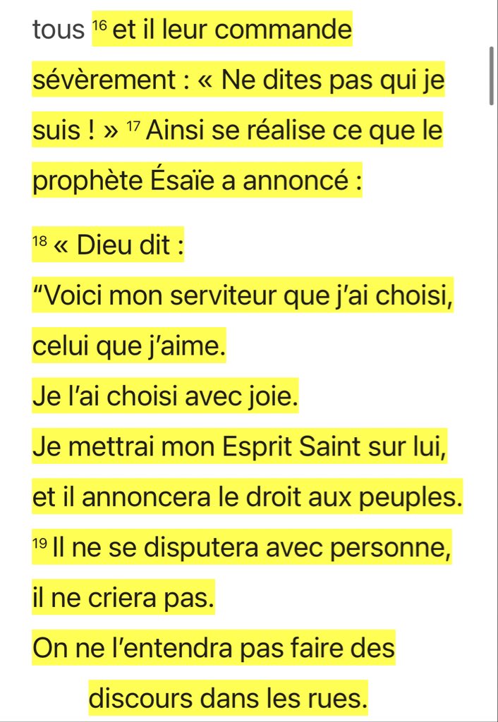 Prophétie accomplie en Matthieu 12:16-21