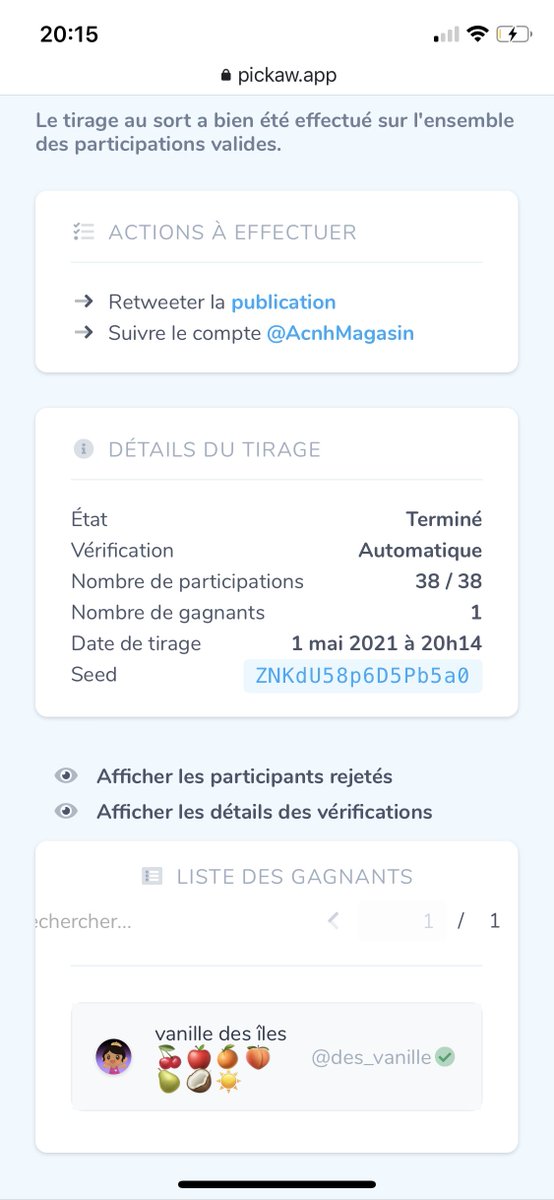 AcnhMagasin's tweet photo. Félicitations à @des_vanille qui remporte le concours !
Prochain concours dans la soirée 😋 https://t.co/xihutDWguR