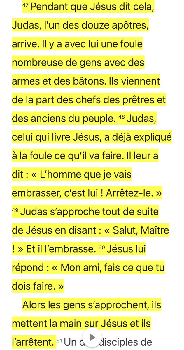 Prophétie accomplie en Jean 13:18-19 et Matthieu 26:47-50