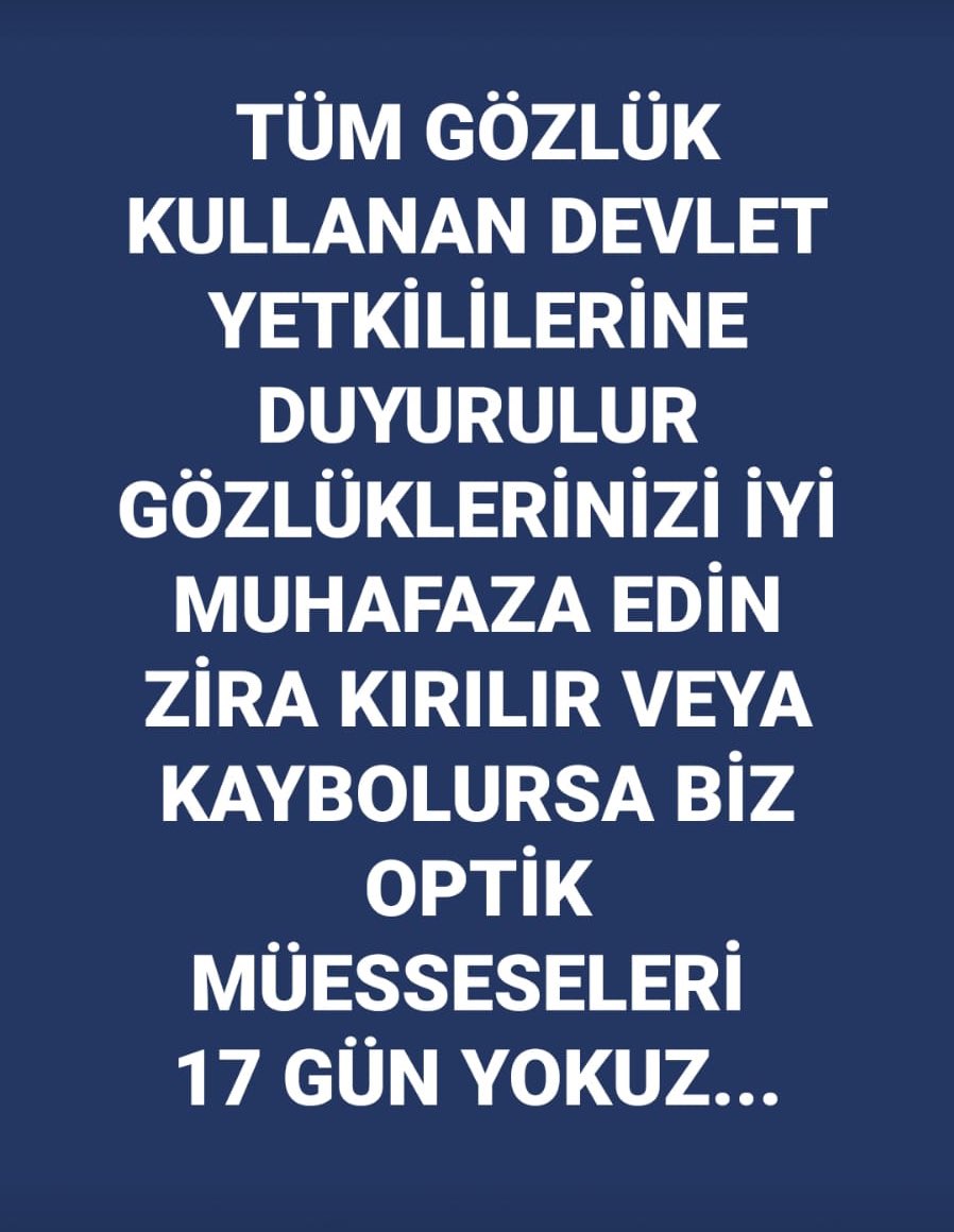 lale_turgut's tweet photo. @drfahrettinkoca @suleymansoylu 🕶🕶👓 OPTİK GÖZLÜK ZORUNLU BİR TIBBİ CİHAZDIR. 
#gözlükçülersağlıkkuruluşudurkapatilamaz https://t.co/kNJwHZioNR